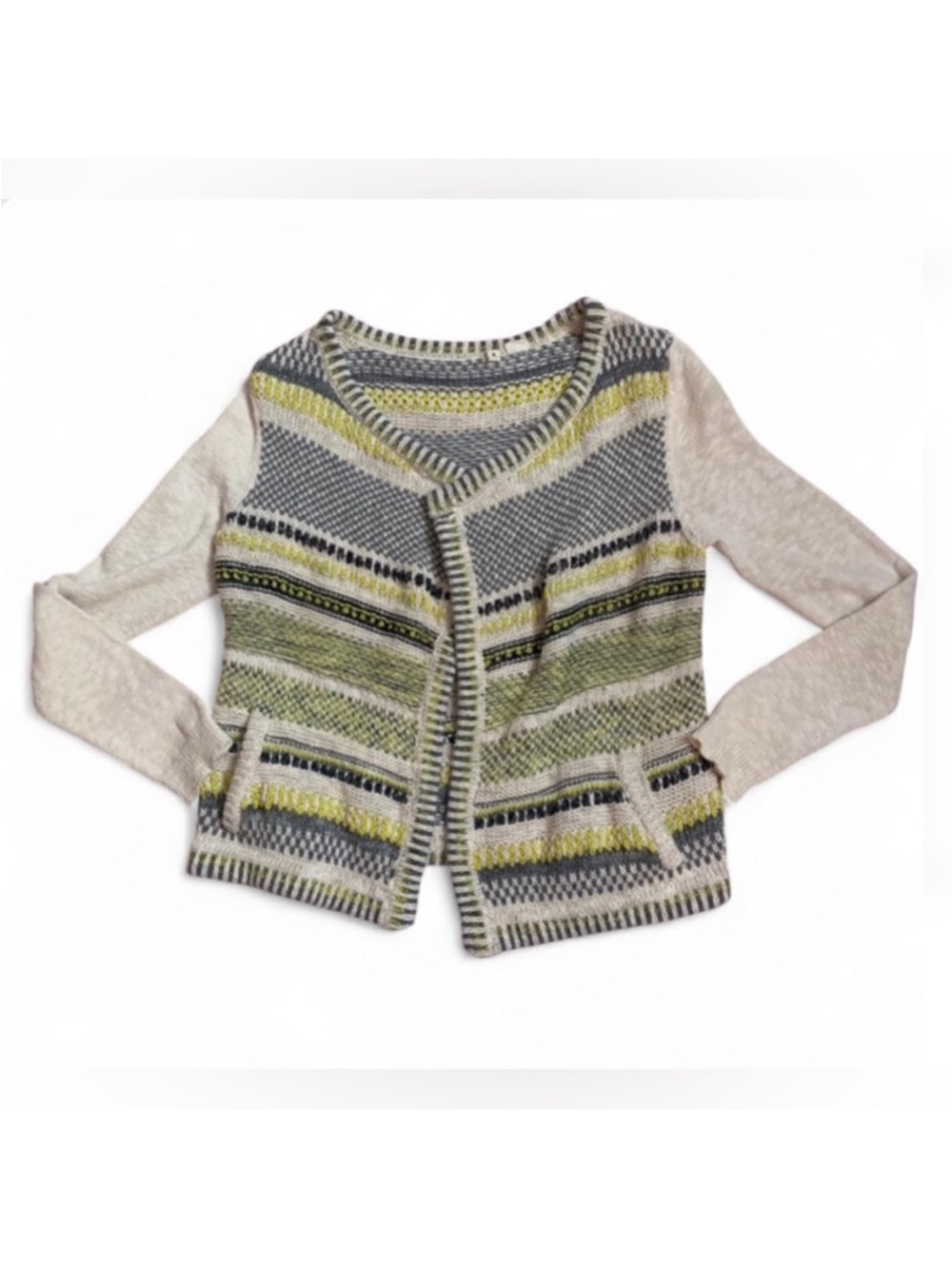 Anthropologie Moth Chaux Metallic Knit Cardigan Sweater - Medium